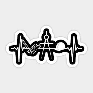 Architect tools with a heartbeat Sticker